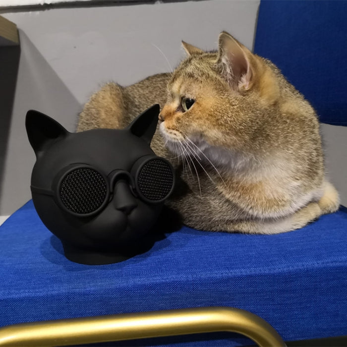 Altavoz Bluetooth inalámbrico estéreo con forma de mini gato T8, compatible con manos libres/tarjeta TF/FM