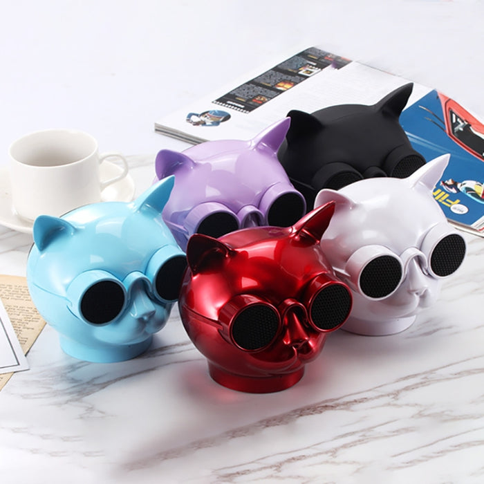 Altavoz Bluetooth inalámbrico estéreo con forma de mini gato T8, compatible con manos libres/tarjeta TF/FM