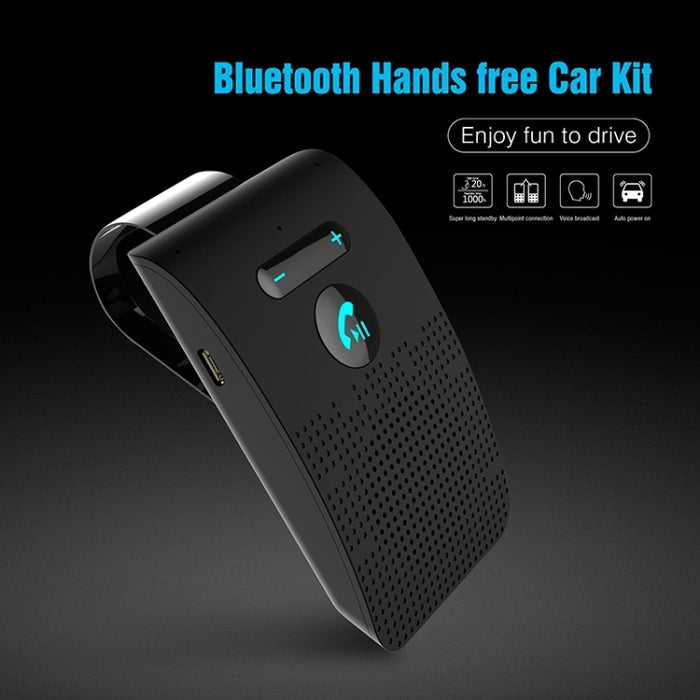 SP09 Multipunto Inalámbrico Bluetooth V4.2 Kit Manos Libres para Coche Altavoz Altavoz, Soporte Lectura de Voz y Sensor de Vibración