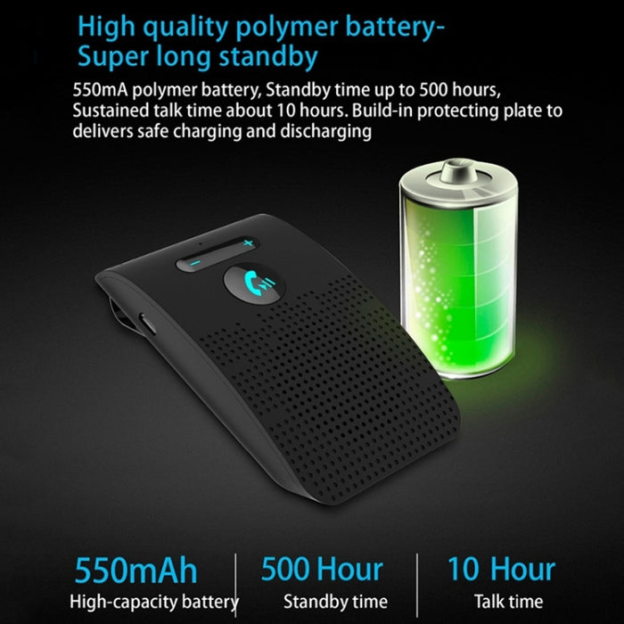 SP09 Multipunto Inalámbrico Bluetooth V4.2 Kit Manos Libres para Coche Altavoz Altavoz, Soporte Lectura de Voz y Sensor de Vibración