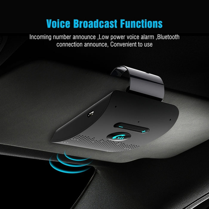 SP09 Multipunto Inalámbrico Bluetooth V4.2 Kit Manos Libres para Coche Altavoz Altavoz, Soporte Lectura de Voz y Sensor de Vibración