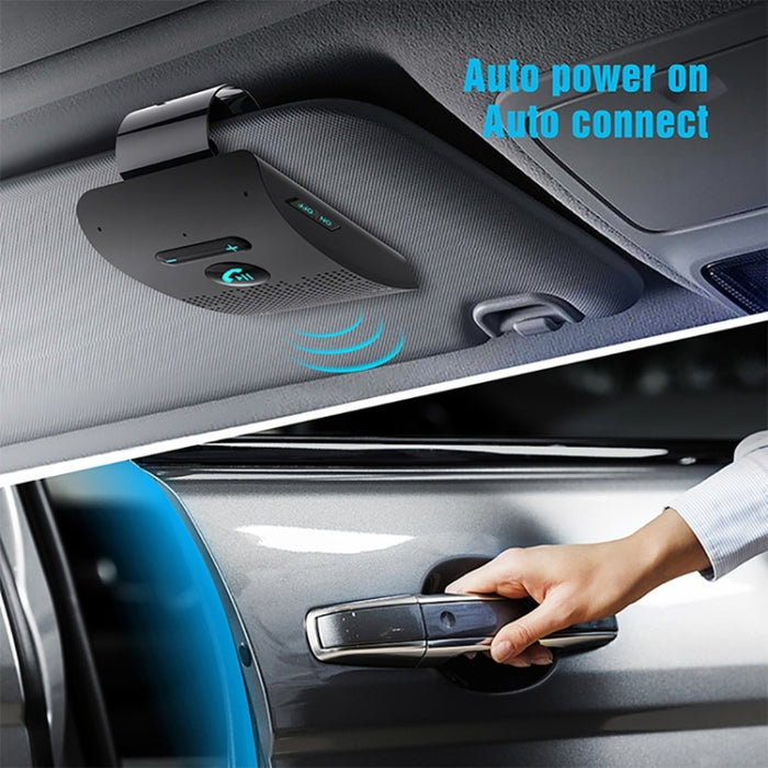 SP09 Multipunto Inalámbrico Bluetooth V4.2 Kit Manos Libres para Coche Altavoz Altavoz, Soporte Lectura de Voz y Sensor de Vibración