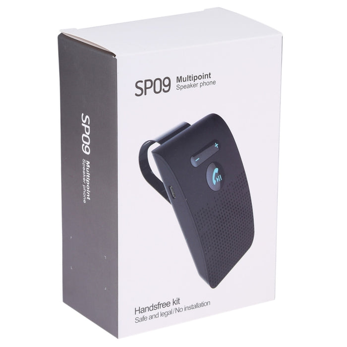 SP09 Multipunto Inalámbrico Bluetooth V4.2 Kit Manos Libres para Coche Altavoz Altavoz, Soporte Lectura de Voz y Sensor de Vibración