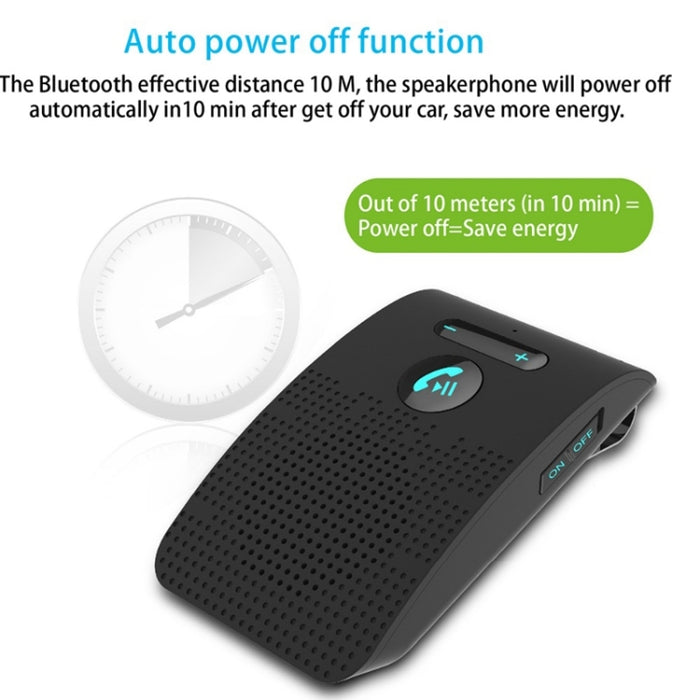 SP09 Multipunto Inalámbrico Bluetooth V4.2 Kit Manos Libres para Coche Altavoz Altavoz, Soporte Lectura de Voz y Sensor de Vibración