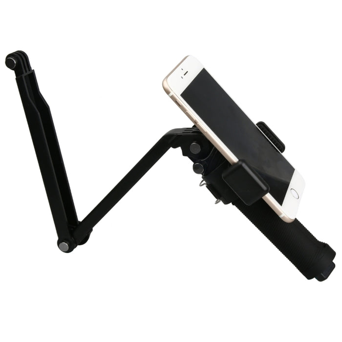 Soporte de clip para teléfono móvil para monopié selfie portátil GoPro, SJCAM y Xiaoyi, diámetro del puerto de clip de excavación: 2,6 cm-3 cm