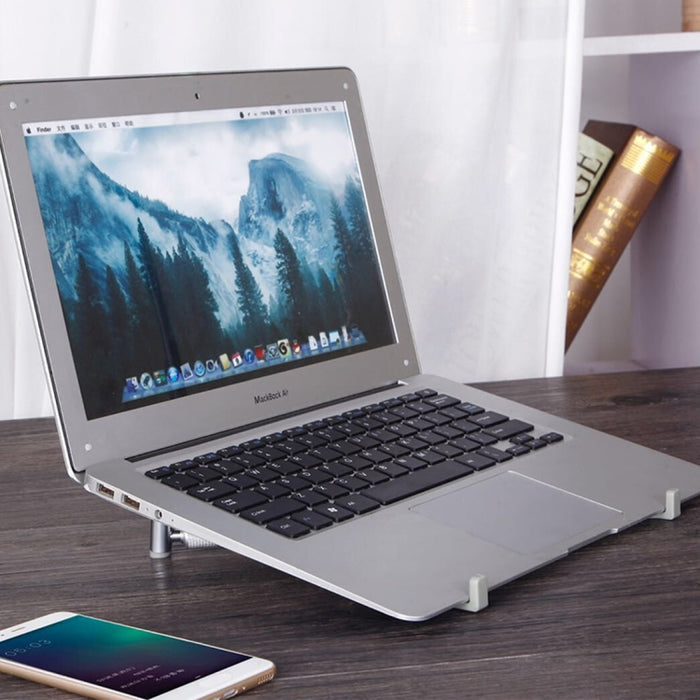 Soporte de refrigeración Universal de aleación de aluminio, soporte extensor de altura plegable para PC, iPad y Notebook de 12-17 pulgadas