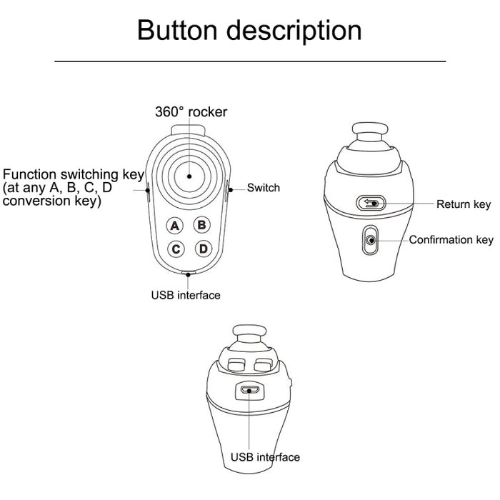 R1 Bluetooth Mini Anillo Juego Mango Controlador Grip Game Pad