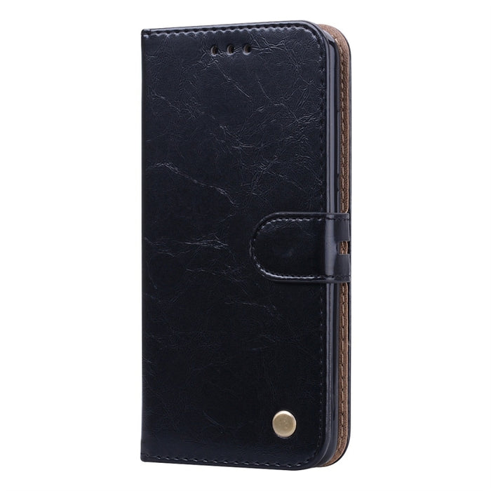 Estuche de cuero con tapa horizontal con textura de cera de aceite de estilo comercial para Xiaomi Redmi 7A, con soporte y ranuras para tarjetas y billetera, For Xiaomi Redmi 7A