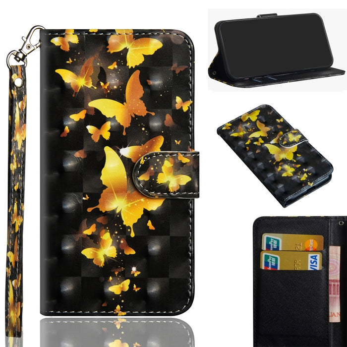 Patrón de pintura 3D Flip horizontal TPU + Funda de cuero PU con soporte y ranuras para tarjetas y billetera, For iPhone 6 Plus / 6s Plus, For iPhone 6 / 6s, For iPhone 7 Plus, For iPhone SE 2022 / SE 2020 / 8 / 7, For iPhone 8 Plus, For iPhone XS / X ...