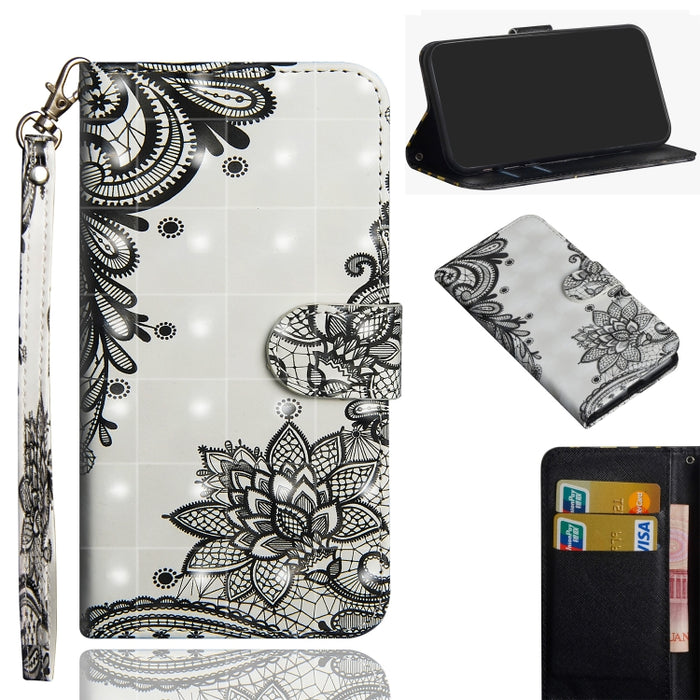 Patrón de pintura 3D Flip horizontal TPU + Funda de cuero PU con soporte y ranuras para tarjetas y billetera, For iPhone 6 Plus / 6s Plus, For iPhone 6 / 6s, For iPhone 7 Plus, For iPhone SE 2022 / SE 2020 / 8 / 7, For iPhone 8 Plus, For iPhone XS / X ...