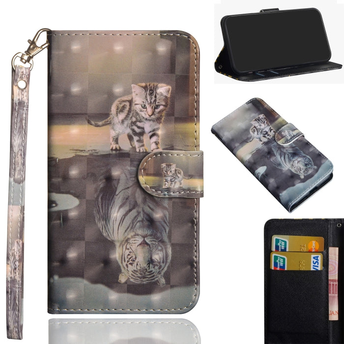 Patrón de pintura 3D Flip horizontal TPU + Funda de cuero PU con soporte y ranuras para tarjetas y billetera, For iPhone 6 Plus / 6s Plus, For iPhone 6 / 6s, For iPhone 7 Plus, For iPhone SE 2022 / SE 2020 / 8 / 7, For iPhone 8 Plus, For iPhone XS / X ...