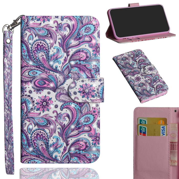 Patrón de pintura 3D Flip horizontal TPU + Funda de cuero PU con soporte y ranuras para tarjetas y billetera, For iPhone 6 Plus / 6s Plus, For iPhone 6 / 6s, For iPhone 7 Plus, For iPhone SE 2022 / SE 2020 / 8 / 7, For iPhone 8 Plus, For iPhone XS / X ...