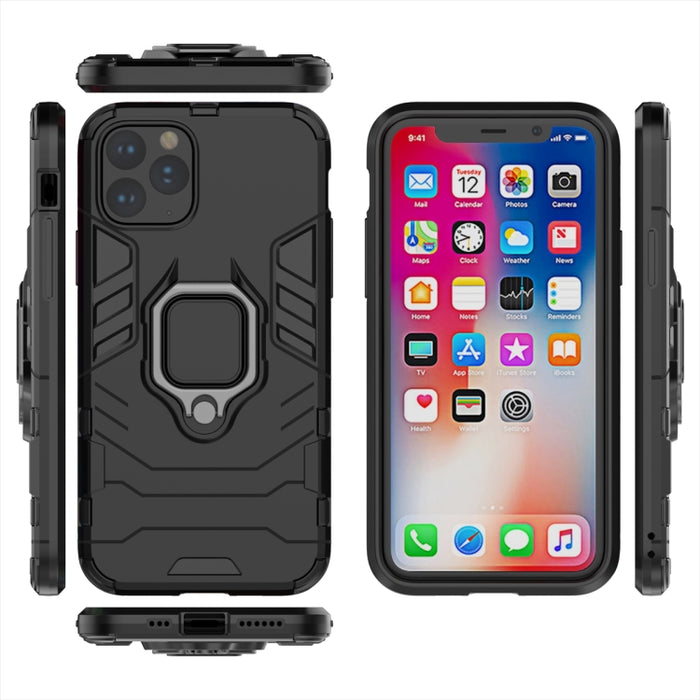 Estuche protector a prueba de golpes Panther PC + TPU con soporte de anillo magnético para iPhone