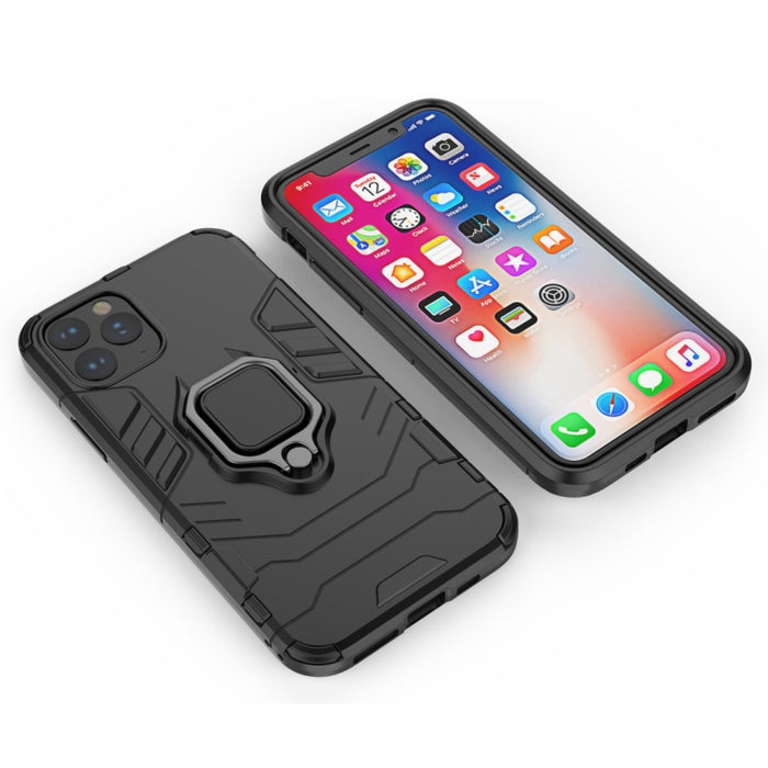 Estuche protector a prueba de golpes Panther PC + TPU con soporte de anillo magnético para iPhone