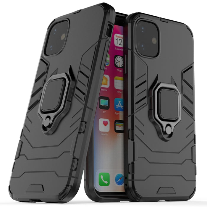 Estuche protector a prueba de golpes Panther PC + TPU con soporte de anillo magnético para iPhone