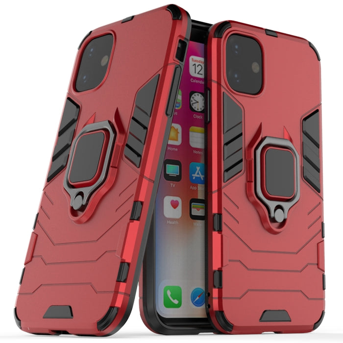 Estuche protector a prueba de golpes Panther PC + TPU con soporte de anillo magnético para iPhone