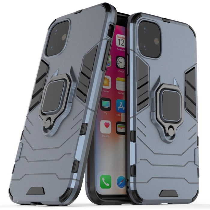 Estuche protector a prueba de golpes Panther PC + TPU con soporte de anillo magnético para iPhone