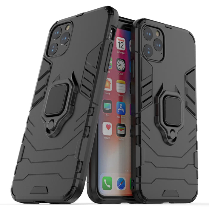 Estuche protector a prueba de golpes Panther PC + TPU con soporte de anillo magnético para iPhone