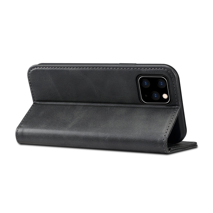 Suteni Calf Texture Horizontal Flip Funda de cuero con soporte y ranuras para tarjetas y billetera para iPhone