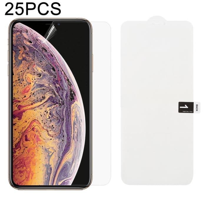 Protector frontal de cubierta completa de película de hidrogel suave de 25 uds con algodón con alcohol + tarjeta para rascar para
