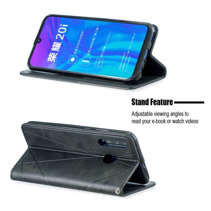 Estuche de cuero magnético con tapa horizontal con textura de rombos con soporte y ranuras para tarjetas y billetera, For Huawei P Smart Z / Y9 Prime (2019), For Huawei P Smart 2019 / Honor 10 Lite, For Huawei P Smart+ 2019 / Honor 10i (Honor 20 lite) ...