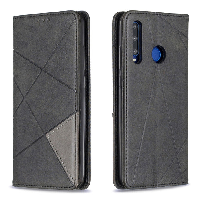 Estuche de cuero magnético con tapa horizontal con textura de rombos con soporte y ranuras para tarjetas y billetera, For Huawei P Smart Z / Y9 Prime (2019), For Huawei P Smart 2019 / Honor 10 Lite, For Huawei P Smart+ 2019 / Honor 10i (Honor 20 lite) ...