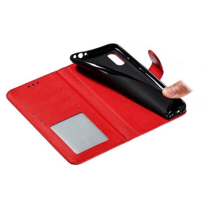 Estuche de cuero con tapa horizontal con textura de litchi con patrón de plumas con billetera y soporte y ranuras para tarjetas, For Xiaomi Redmi 7, For Xiaomi Redmi 7A, For Xiaomi Redmi K20, For Xiaomi Redmi Note 7, For Xiaomi Mi 9, For Xiaomi Mi 9 SE...