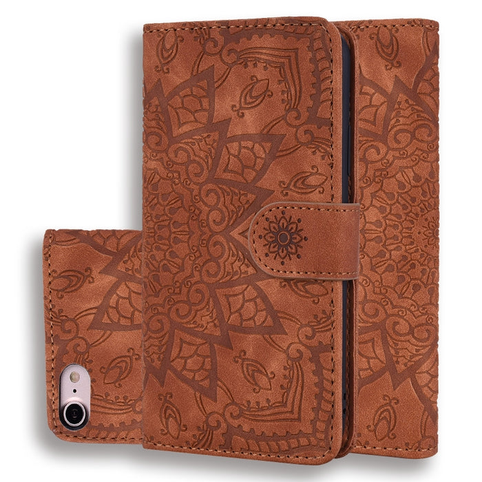 Estuche de cuero en relieve con diseño plegable doble con patrón de becerro con billetera y soporte y ranuras para tarjetas