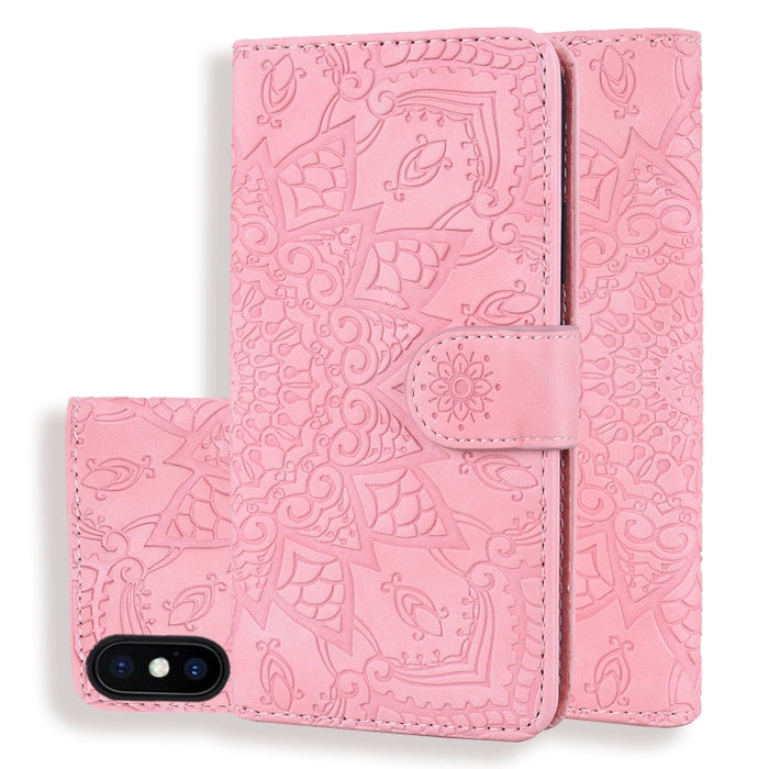 Estuche de cuero en relieve con diseño plegable doble con patrón de becerro con billetera y soporte y ranuras para tarjetas