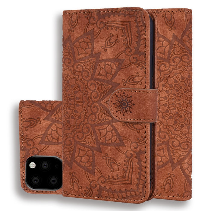 Estuche de cuero en relieve con diseño plegable doble con patrón de becerro con billetera y soporte y ranuras para tarjetas