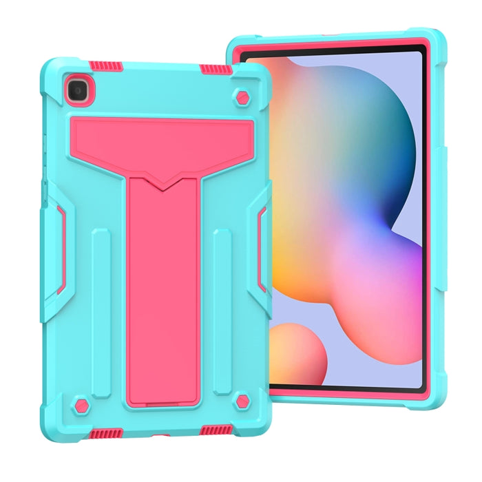 Soporte en forma de T Color de contraste PC a prueba de golpes + Funda protectora de silicona