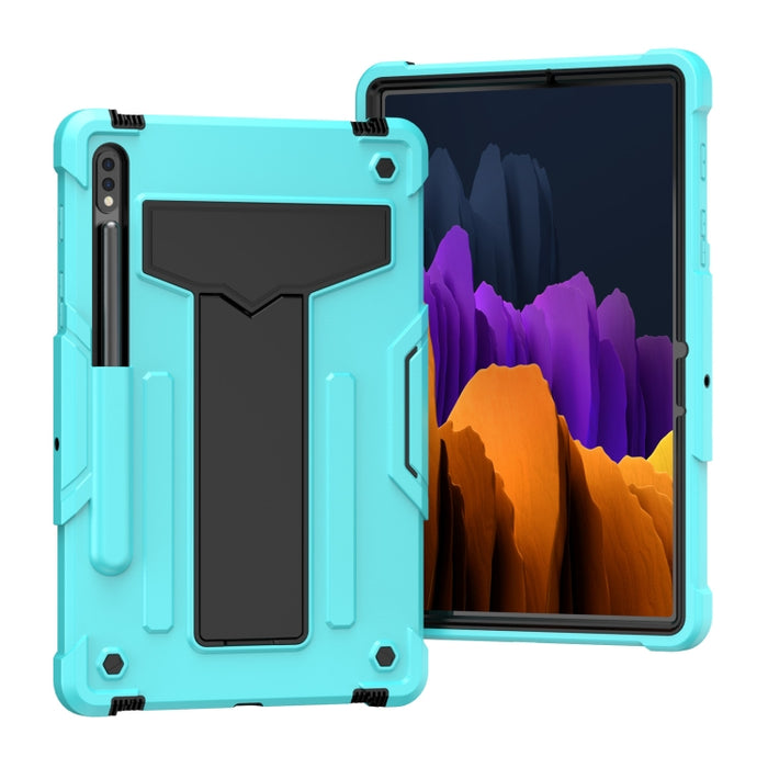 Soporte en forma de T Color de contraste PC a prueba de golpes + Funda protectora de silicona