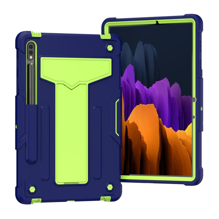 Soporte en forma de T Color de contraste PC a prueba de golpes + Funda protectora de silicona