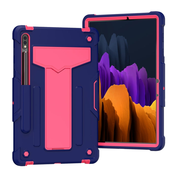 Soporte en forma de T Color de contraste PC a prueba de golpes + Funda protectora de silicona