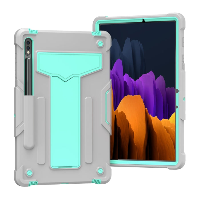 Soporte en forma de T Color de contraste PC a prueba de golpes + Funda protectora de silicona