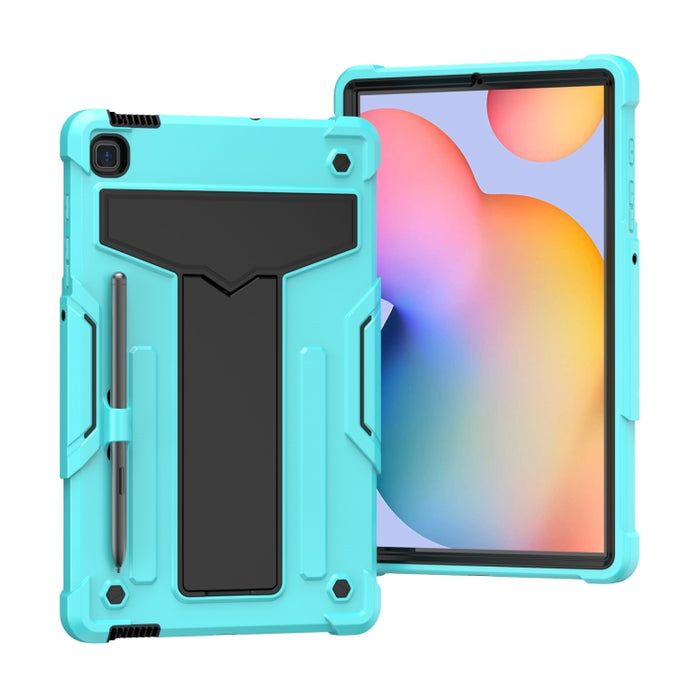 Soporte en forma de T Color de contraste PC a prueba de golpes + Funda protectora de silicona