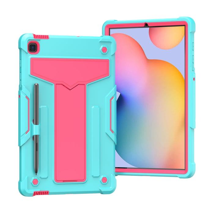 Soporte en forma de T Color de contraste PC a prueba de golpes + Funda protectora de silicona