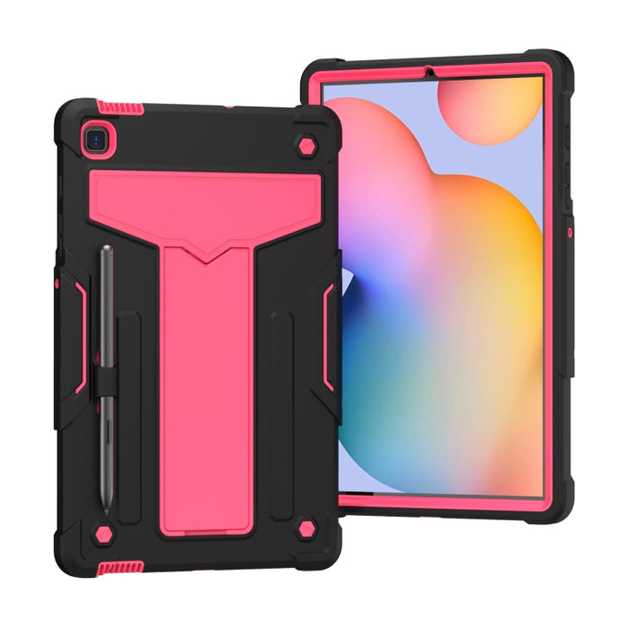 Soporte en forma de T Color de contraste PC a prueba de golpes + Funda protectora de silicona