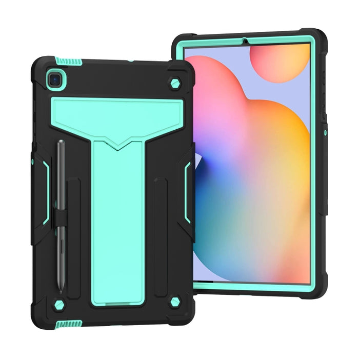 Soporte en forma de T Color de contraste PC a prueba de golpes + Funda protectora de silicona