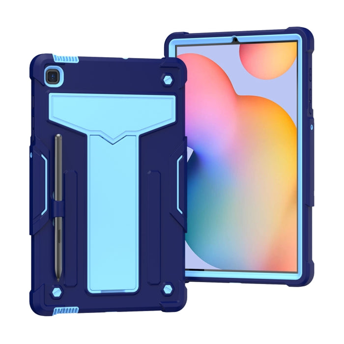 Soporte en forma de T Color de contraste PC a prueba de golpes + Funda protectora de silicona