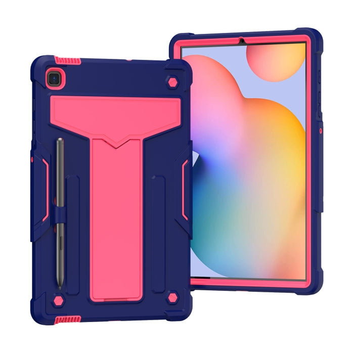 Soporte en forma de T Color de contraste PC a prueba de golpes + Funda protectora de silicona