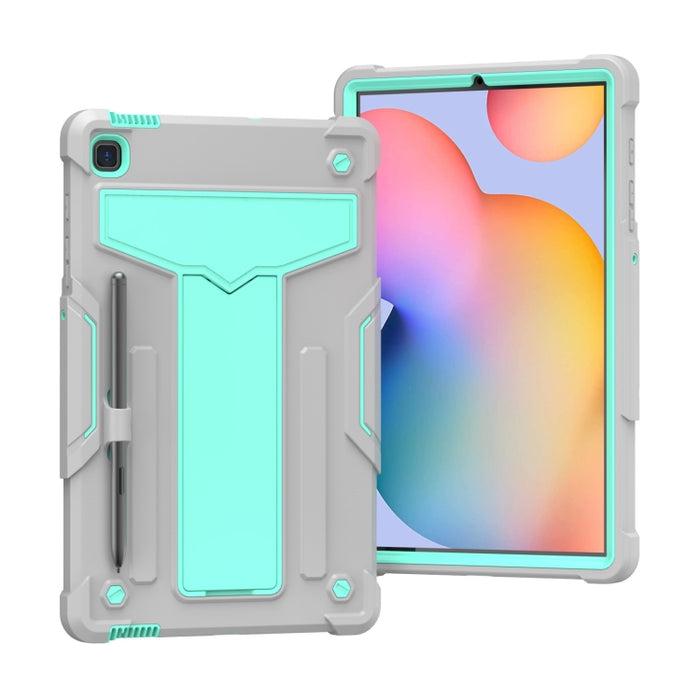 Soporte en forma de T Color de contraste PC a prueba de golpes + Funda protectora de silicona