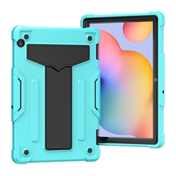 Soporte en forma de T Color de contraste PC a prueba de golpes + Funda protectora de silicona