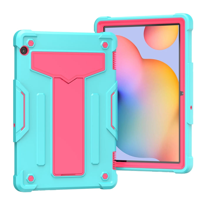 Soporte en forma de T Color de contraste PC a prueba de golpes + Funda protectora de silicona