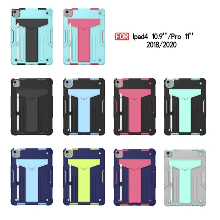 Soporte en forma de T Color de contraste PC a prueba de golpes + Funda protectora de silicona