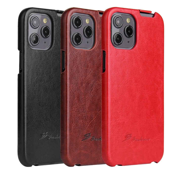 Funda de cuero PU con tapa vertical y textura de cera de aceite retro Fierre Shann, For iPhone 12 mini, For iPhone 12 / 12 Pro, For iPhone 12 Pro Max