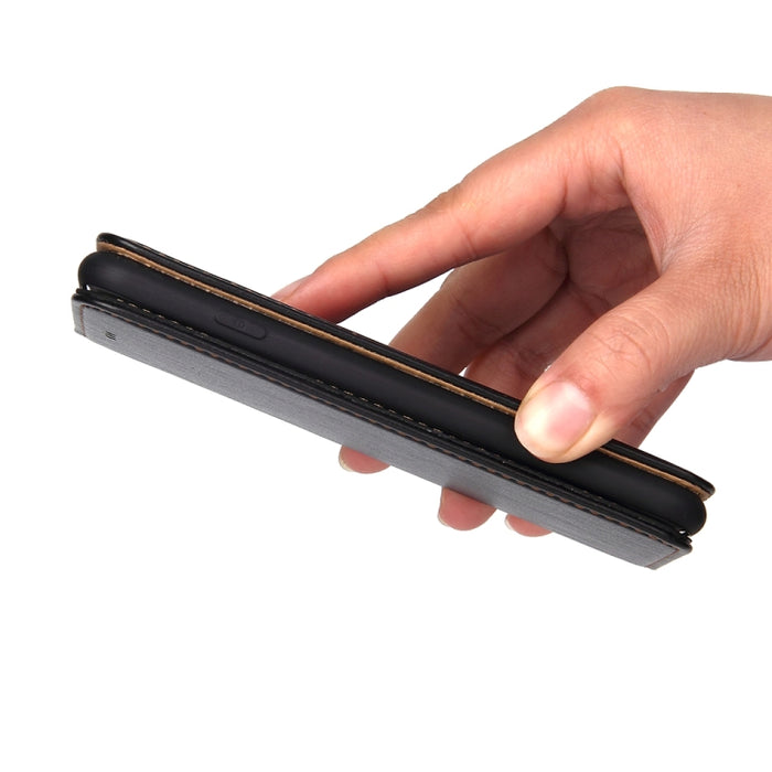 Fierre Shann PU Funda de cuero con tapa horizontal con textura de cuero genuino con soporte y ranuras para tarjetas y billetera para iPhone 8/7 / SE 2020