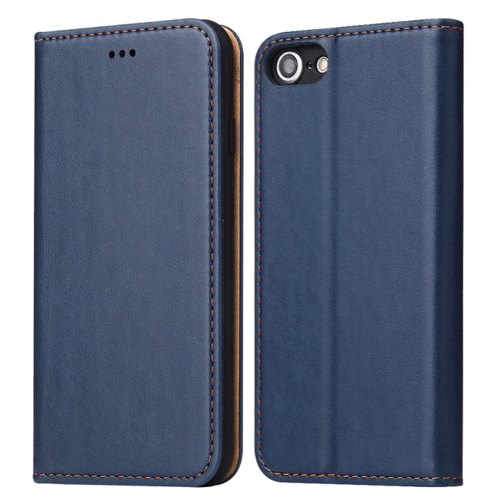 Fierre Shann PU Funda de cuero con tapa horizontal con textura de cuero genuino con soporte y ranuras para tarjetas y billetera para iPhone 8/7 / SE 2020