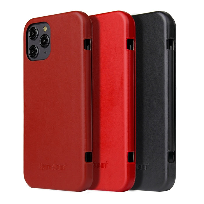 Fierre Shann Business Funda de piel auténtica con tapa horizontal magnética