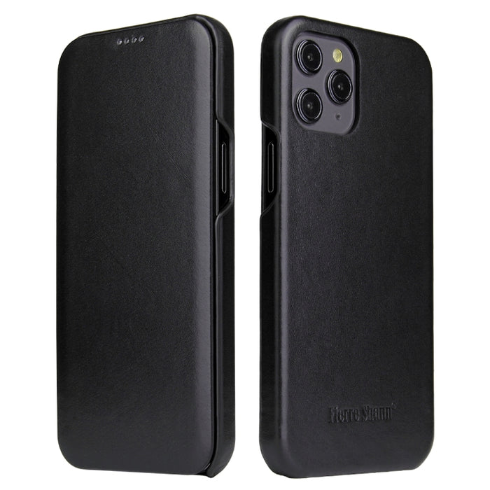 Fierre Shann Business Funda de piel auténtica con tapa horizontal magnética